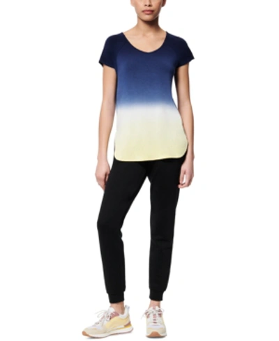 Shop Marc New York Dip-dyed Active T-shirt In Midnight / Sunrise (xcz)