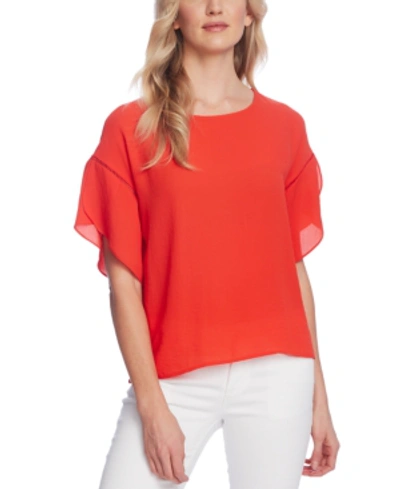 Shop Vince Camuto Tulip-sleeve Blouse In Bright Ladybug