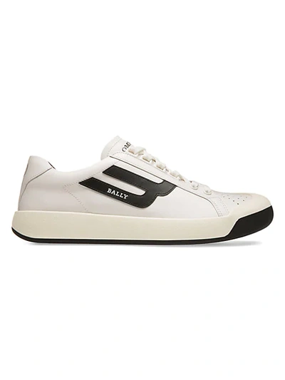Shop Bally New Competition Retro Leather Low-top Sneakers In White