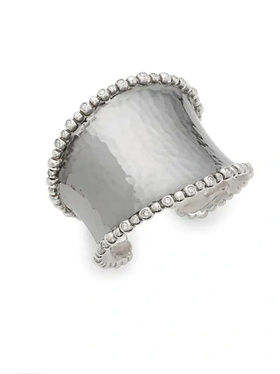 Shop Michael Aram Molten Sterling Silver & Diamond Wide Cuff Bracelet