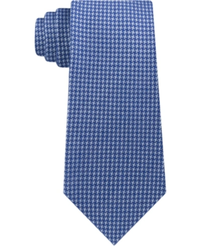 Calvin Klein Men's Slim Houndstooth Tie In Indigo