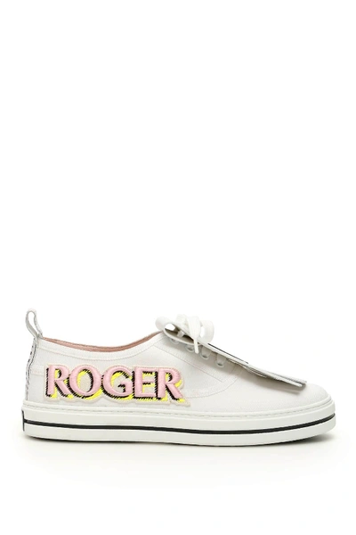Shop Roger Vivier Call Me Vivier Patch Sneakers In Bianco (white)