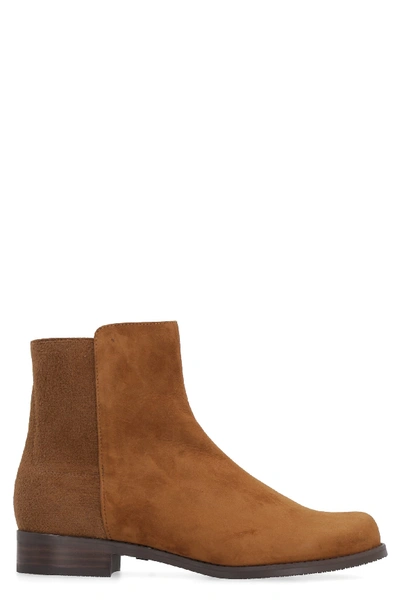 Shop Stuart Weitzman Easyon Suede Ankle-boots In Brown