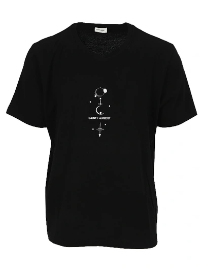 Shop Saint Laurent Graphic Logo Print T-shirt In Black