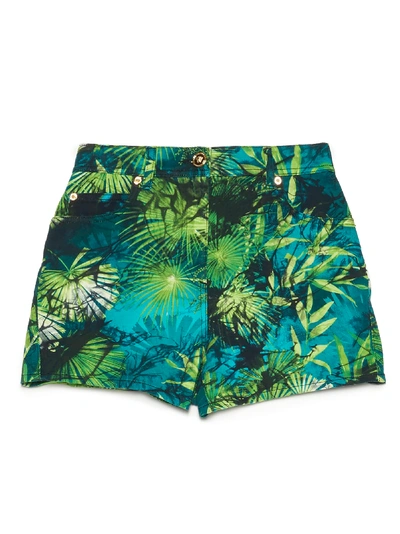 Shop Versace Jungle Shorts In Multicolor