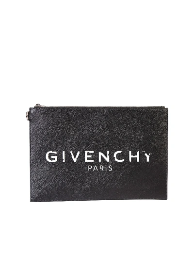 Shop Givenchy Branded Clutch In Black
