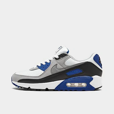 Shop Nike Women's Air Max 90 Casual Shoes In White/particle Grey/hyper Royal/black