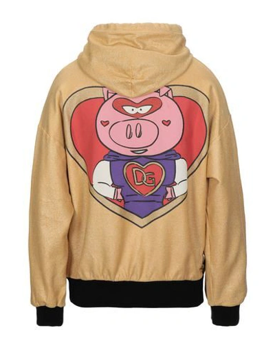 Dolce & Gabbana Gold Pig Of The Year Hooded Sweater In Yellow