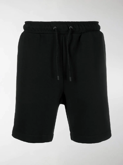 Shop Fendi Ff Drawstring Waist Track Shorts In Black