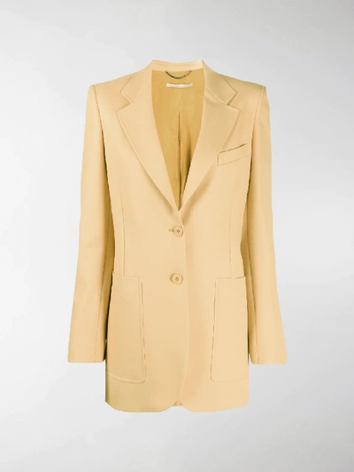 Shop Stella Mccartney Single-breasted Long-line Blazer In Yellow