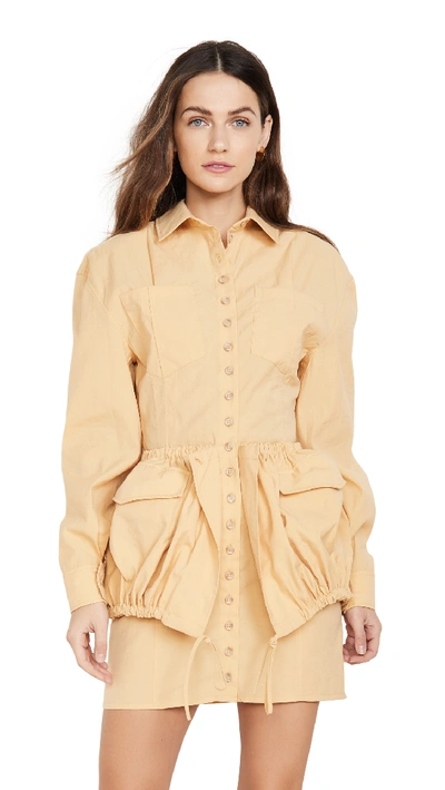 Shop Jacquemus Cueillette Dress In Yellow