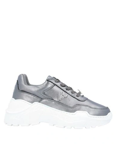 Shop Windsor Smith Woman Sneakers Lead Size 6 Soft Leather In Grey