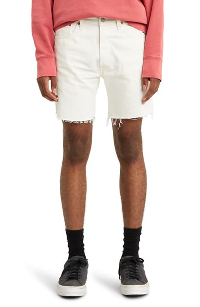 levi white denim shorts