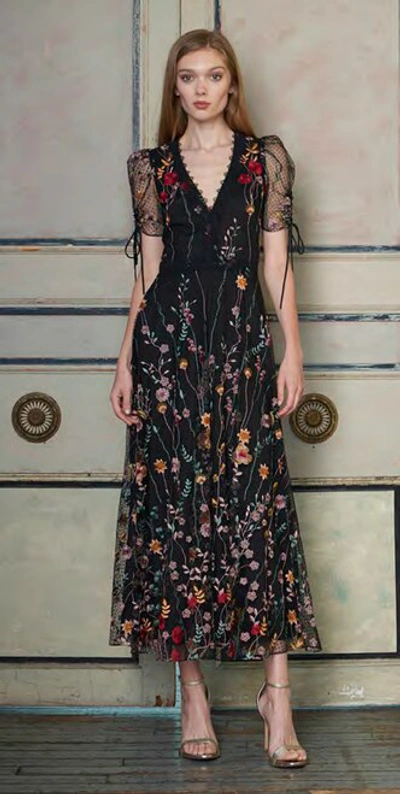 Floral Embroidered Mesh Dress by ML Monique Lhuillier for $85