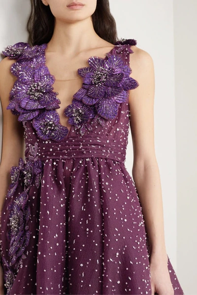 Shop Marchesa Plunging V Neckline Silk Organza Ball Gown