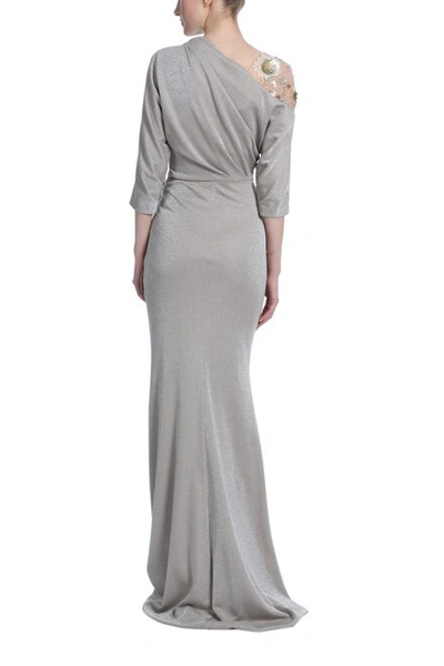 Shop Badgley Mischka Fitted Asymmetrical Gown