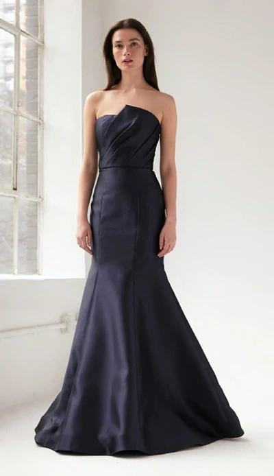 Shop ml Monique Lhuillier Strapless Draped Trumpet Evening Gown