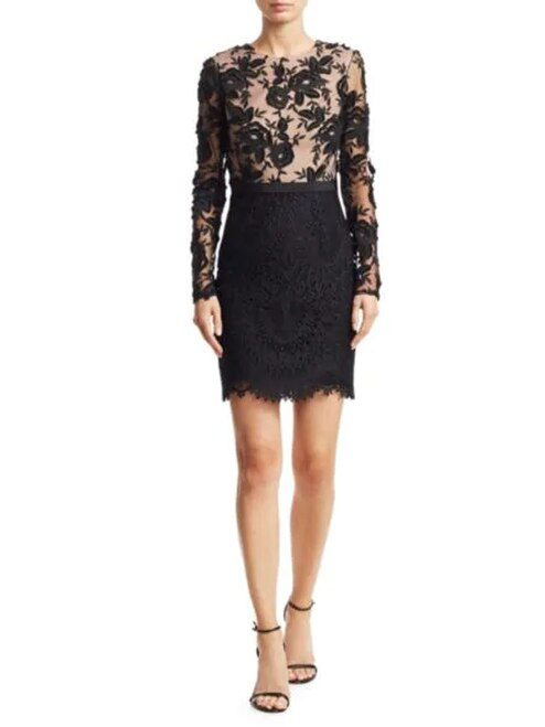 ml monique lhuillier lace cocktail dress