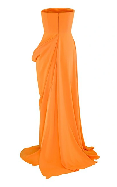 Shop Alex Perry Reed-strapless Crepe Gown