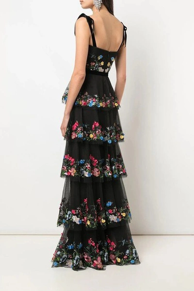 Shop Marchesa Notte Embroidered Tulle Gown