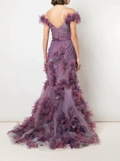 Shop Marchesa Ombre Texture Organza Gown