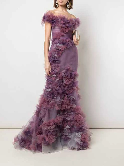 Shop Marchesa Ombre Texture Organza Gown