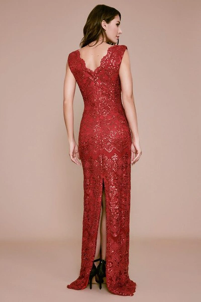 Shop Tadashi Shoji Leang Sequin Embroidered Gown