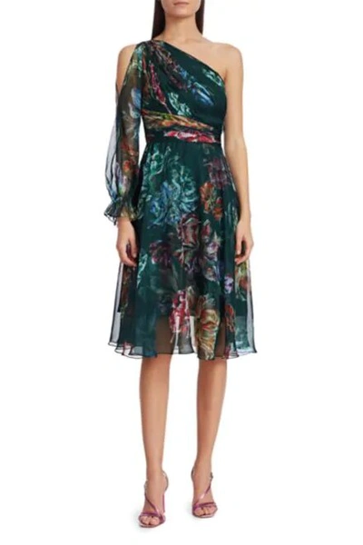 Shop Marchesa Notte One Shoulder Floral Dress