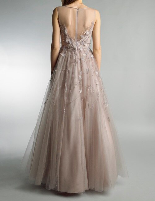 deep v evening gown