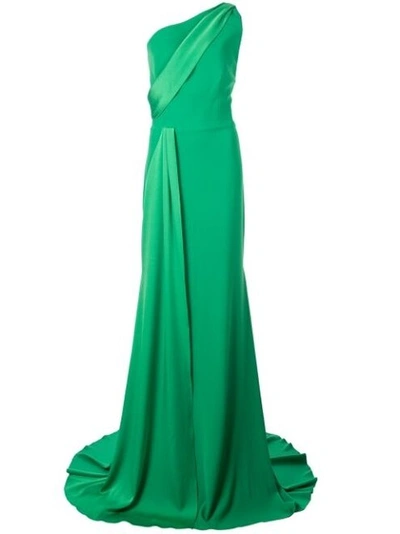 Shop Alex Perry Hollis-one Shoulder Satin Crepe Gown