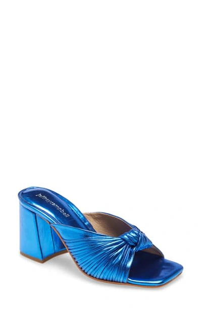 Shop Jeffrey Campbell Melonger Block Heel Slide Sandal In Blue Metallic