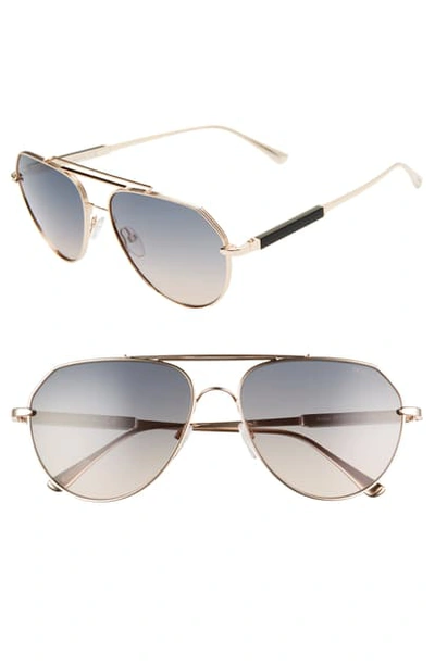 Shop Tom Ford Andes 61mm Aviator Sunglasses In Rose Gold/ Black/grey To Ochre