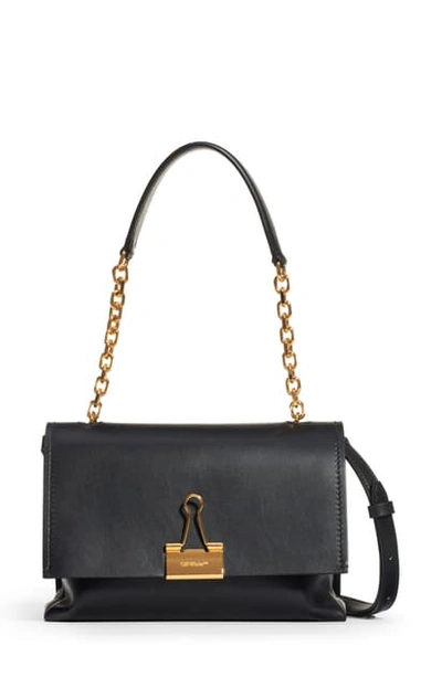Shop Off-white Medium Binder Clip Leather Shoulder Bag In Black No Color