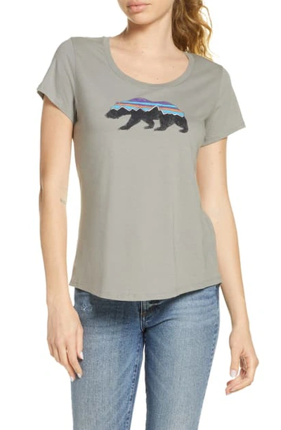 Shop Patagonia Fitz Roy Bear Organic Cotton Graphic Tee In Feather Grey - Fea