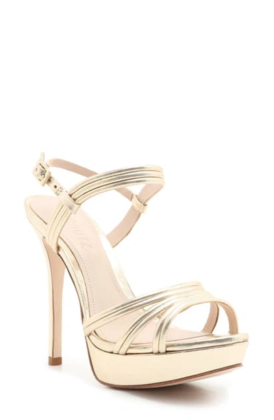 Shop Schutz Bogga Platform Sandal In Platina Leather