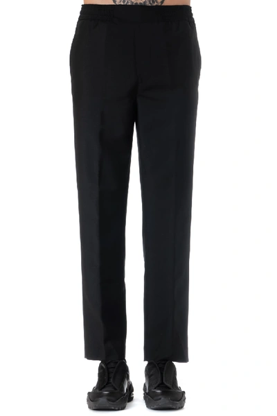 Shop Acne Studios Wool-mohair Blend Cropped Trousers In Black