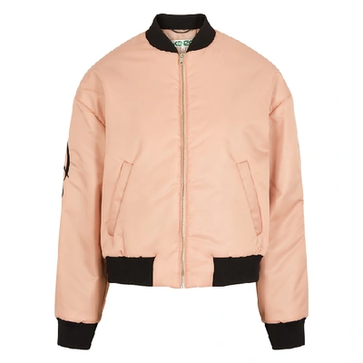 Shop Kenzo Pink Logo-embroidered Shell Bomber Jacket In Light Pink