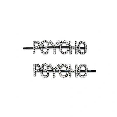 Shop Ashley Williams Psycho Crystal-embellished Hair Clips - Set Of Two