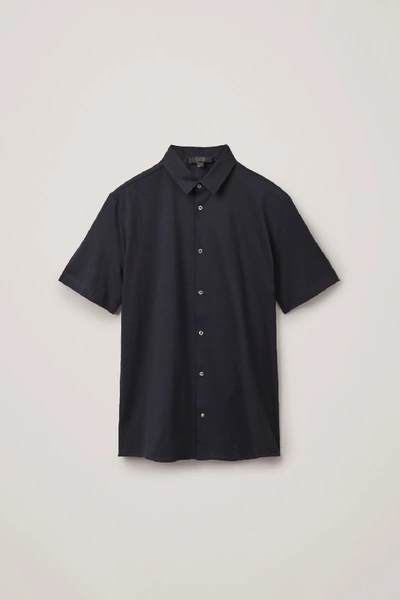 Shop Cos Jersey Short-sleeved Shirt In Blue