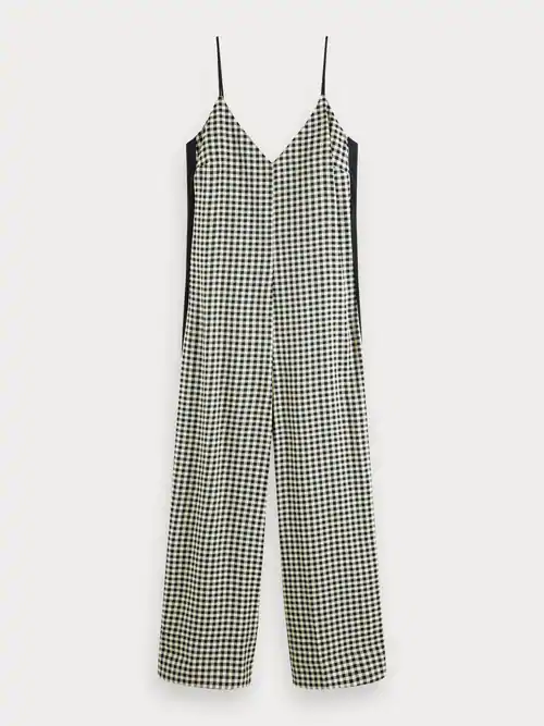 black check jumpsuit