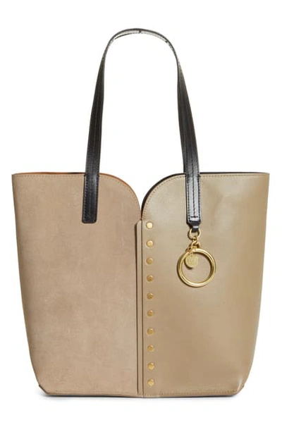 Shop See By Chloé Gaia Leather Tote In Motty Grey