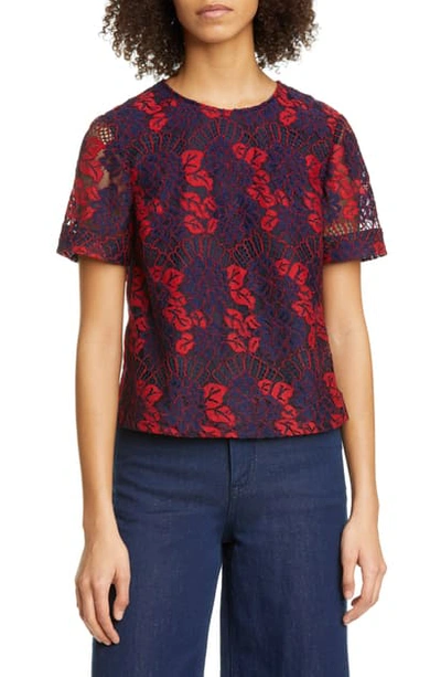 Ted Baker Thalia Bow Back Lace Top In Red | ModeSens