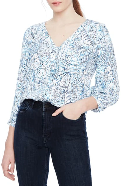 Shop Parker Beverly Print Silk Blouse In Botanica Dots