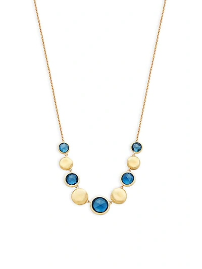 Shop Marco Bicego Jaipur 18k Yellow Gold & London Blue Topaz Necklace