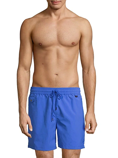 Shop Polo Ralph Lauren Luxury Explorer Packable Swim Shorts In Blue