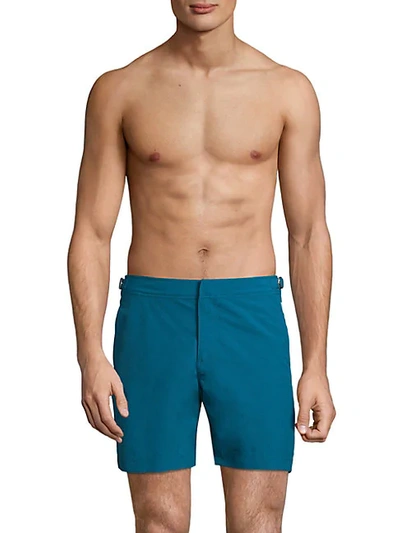 Shop Orlebar Brown Bulldog Swim Trunks In Deep Sea