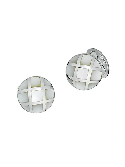 Shop Jan Leslie Sterling Silver & Mother-of-pearl Caged Dome Cufflinks