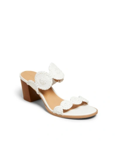 Shop Jack Rogers Lauren Mid Heels In White/white