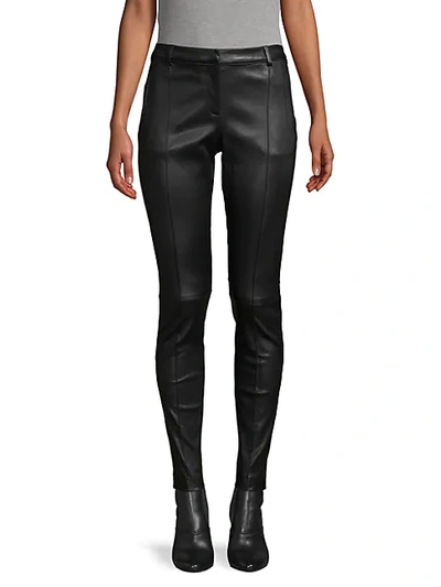 Shop Jason Wu Collection Leather Stovepipe Pants In Black