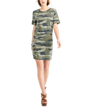 camo print t shirt dress